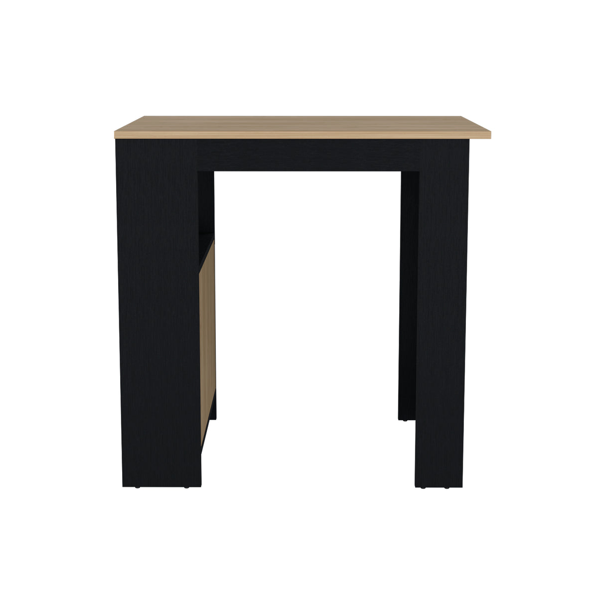 Isla de Cocina Stirling Wengue y Fresno Europeo 92x91.3cm con Mesón de Madera - Barras y Muebles Auxiliares | Bylmo