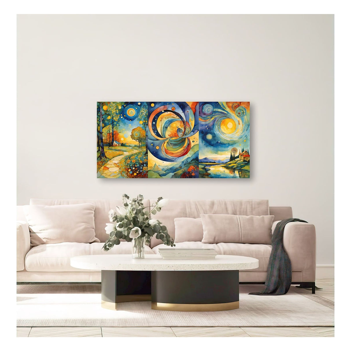 Cuadro de Lienzo Paisaje Abstracto 72x36cm Decorativo - Cuadros | Bylmo