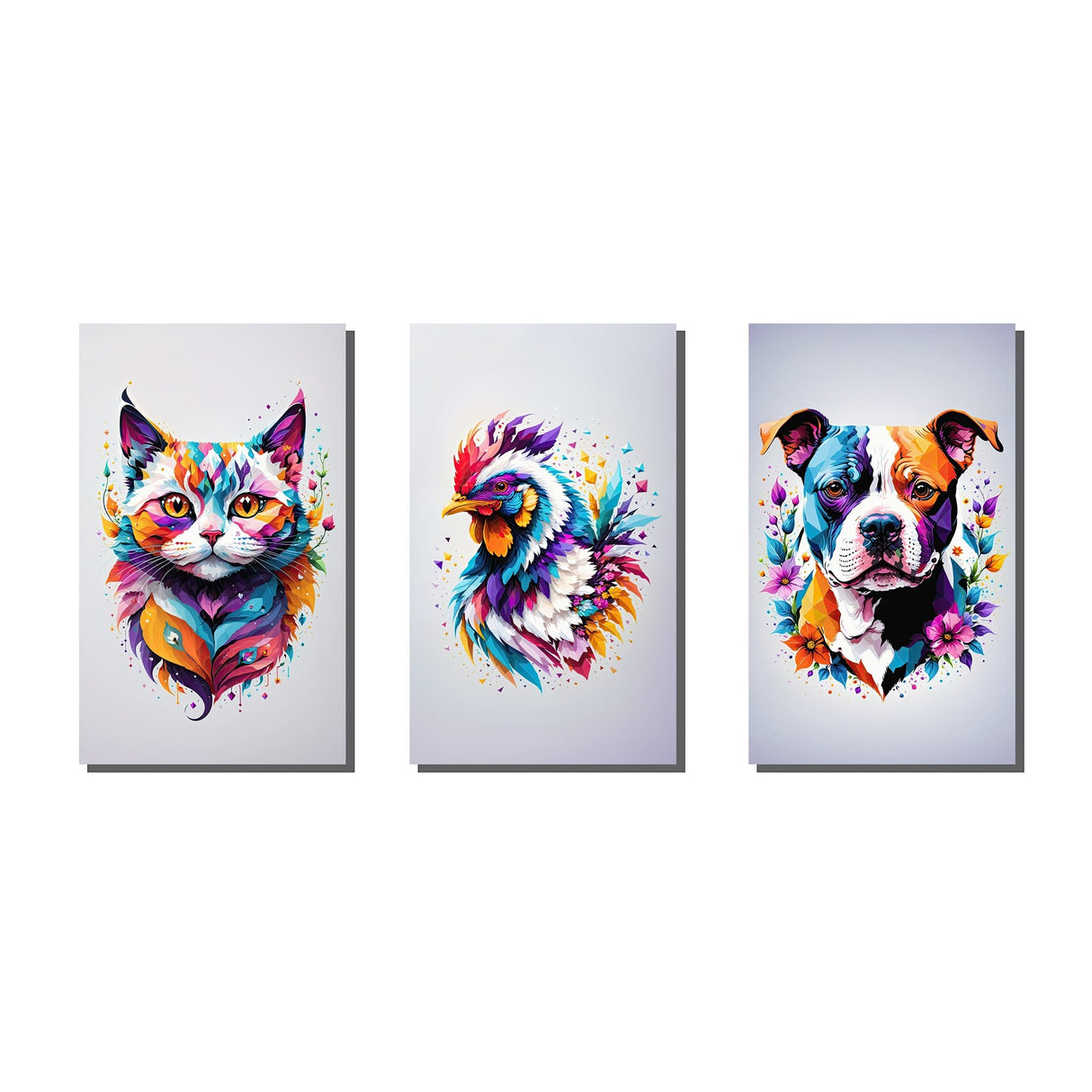 Set 3 Cuadros de Lienzo Pop Colors 43x60cm Decorativos - Cuadros | Bylmo