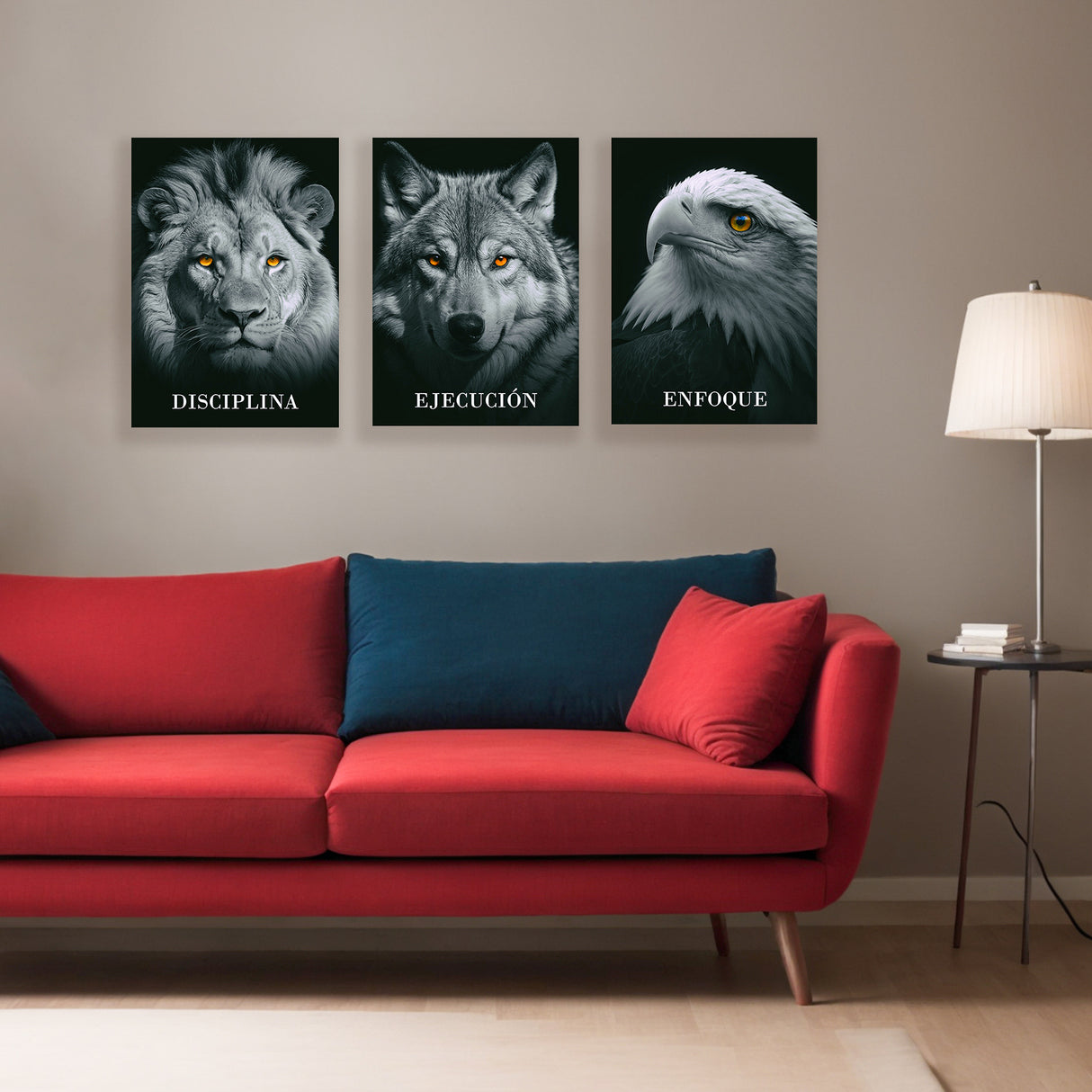 Set 3 Cuadros de Lienzo Determinación 43x60cm Decorativos - Cuadros | Bylmo