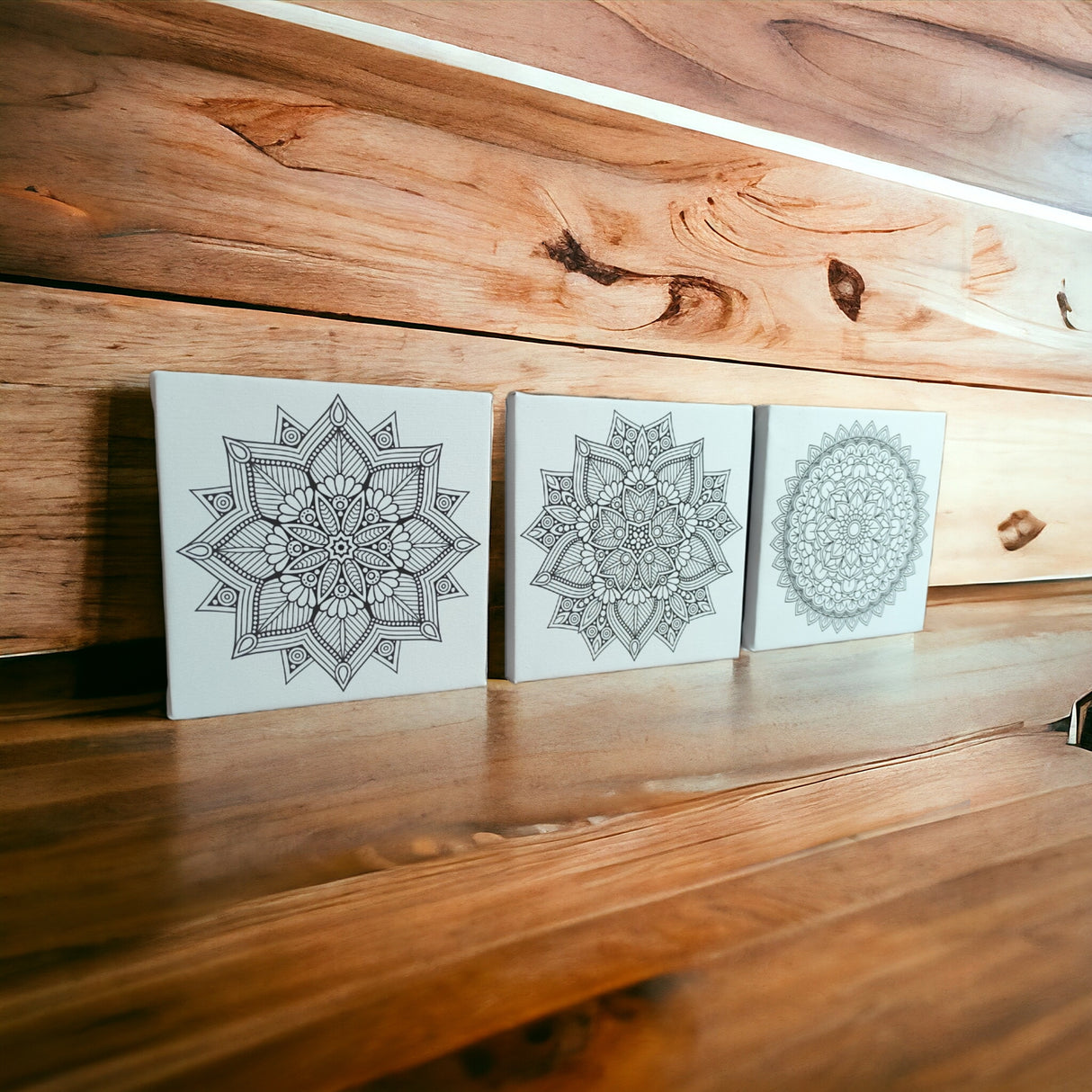 Set 3 Cuadros Para Pintar Mandalaz 26x26cm Decorativos - Cuadros | Bylmo