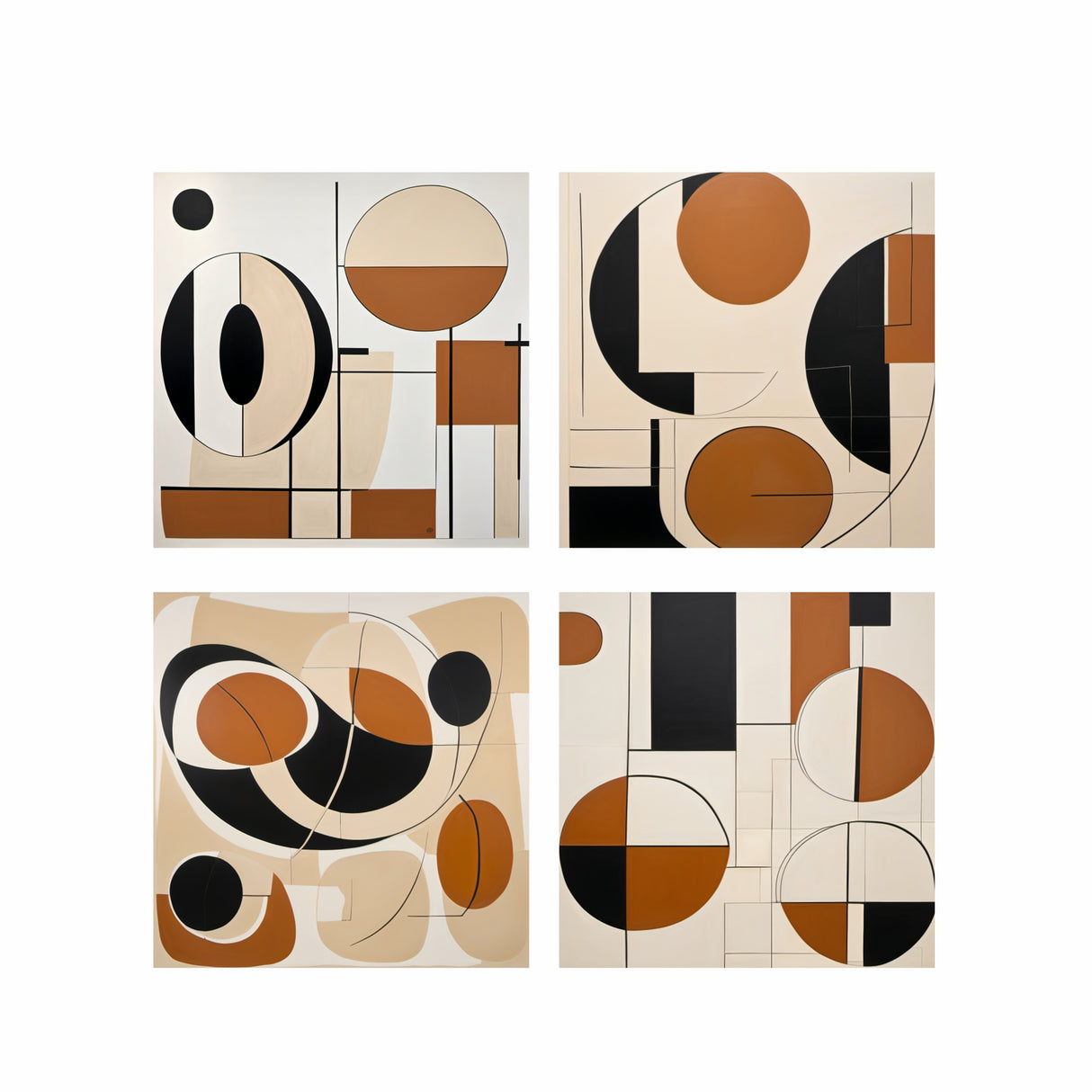 Set 4 Cuadros de Lienzo Ecos De Tierra 43x43cm Decorativos - Cuadros | Bylmo