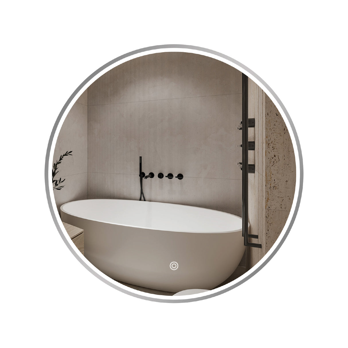 Espejo Led Redondo De Pared Moderno 60x60cm Sin Marco - Espejos Decorativos | Bylmo