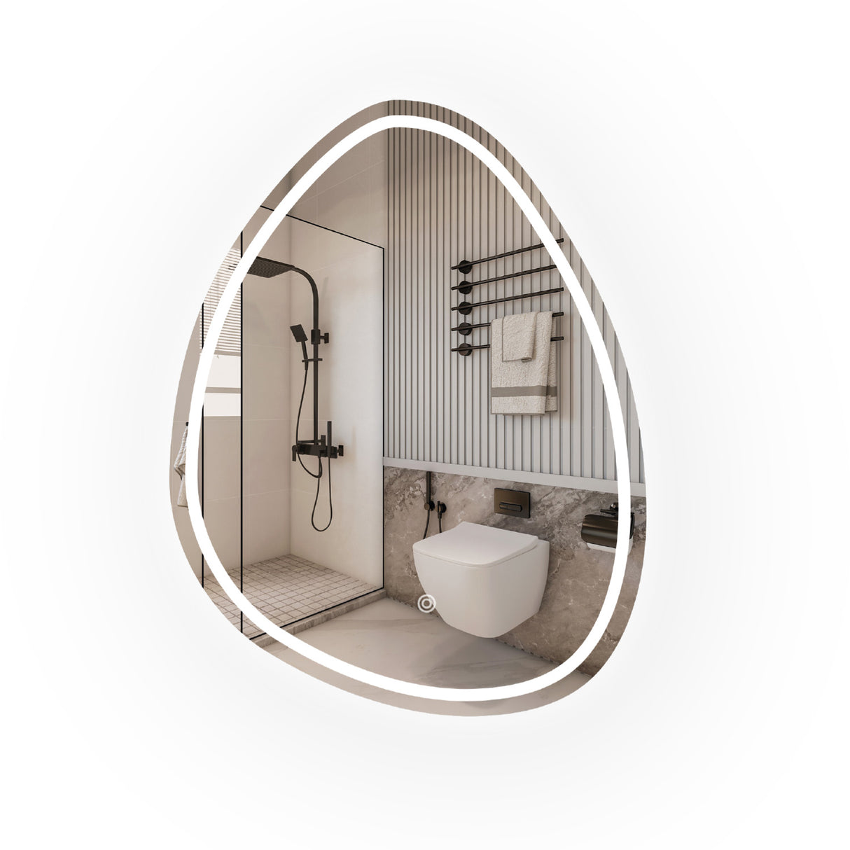 Espejo Led Ovalado De Pared Moderno 70x90cm Sin Marco - Espejos Decorativos | Bylmo