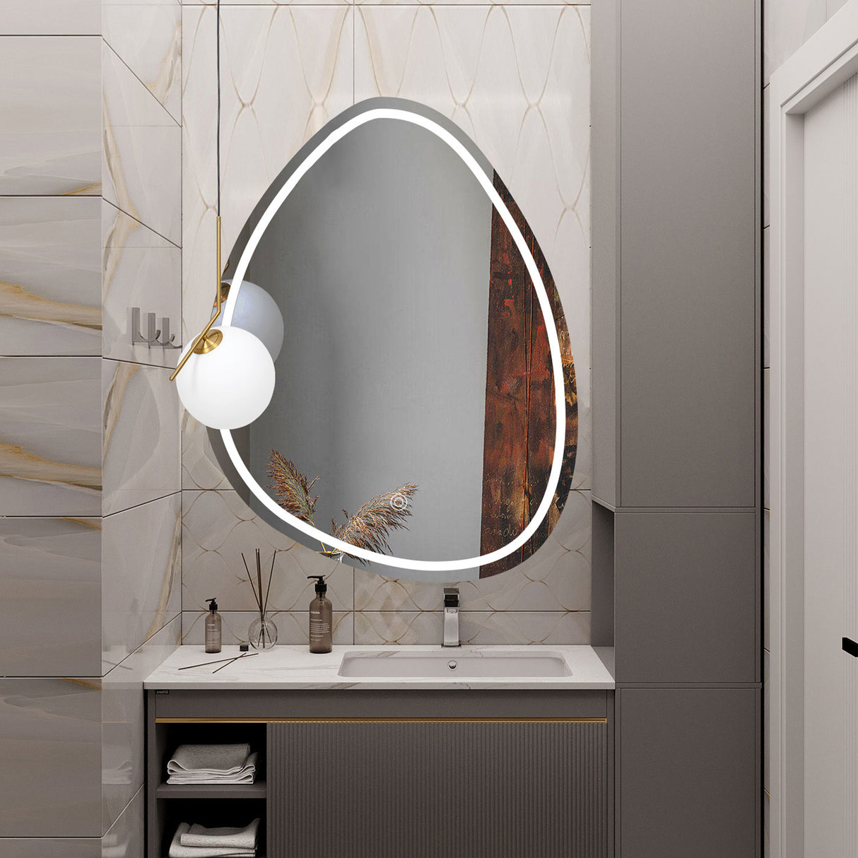 Espejo Led Ovalado De Pared Moderno 70x90cm Sin Marco - Espejos Decorativos | Bylmo