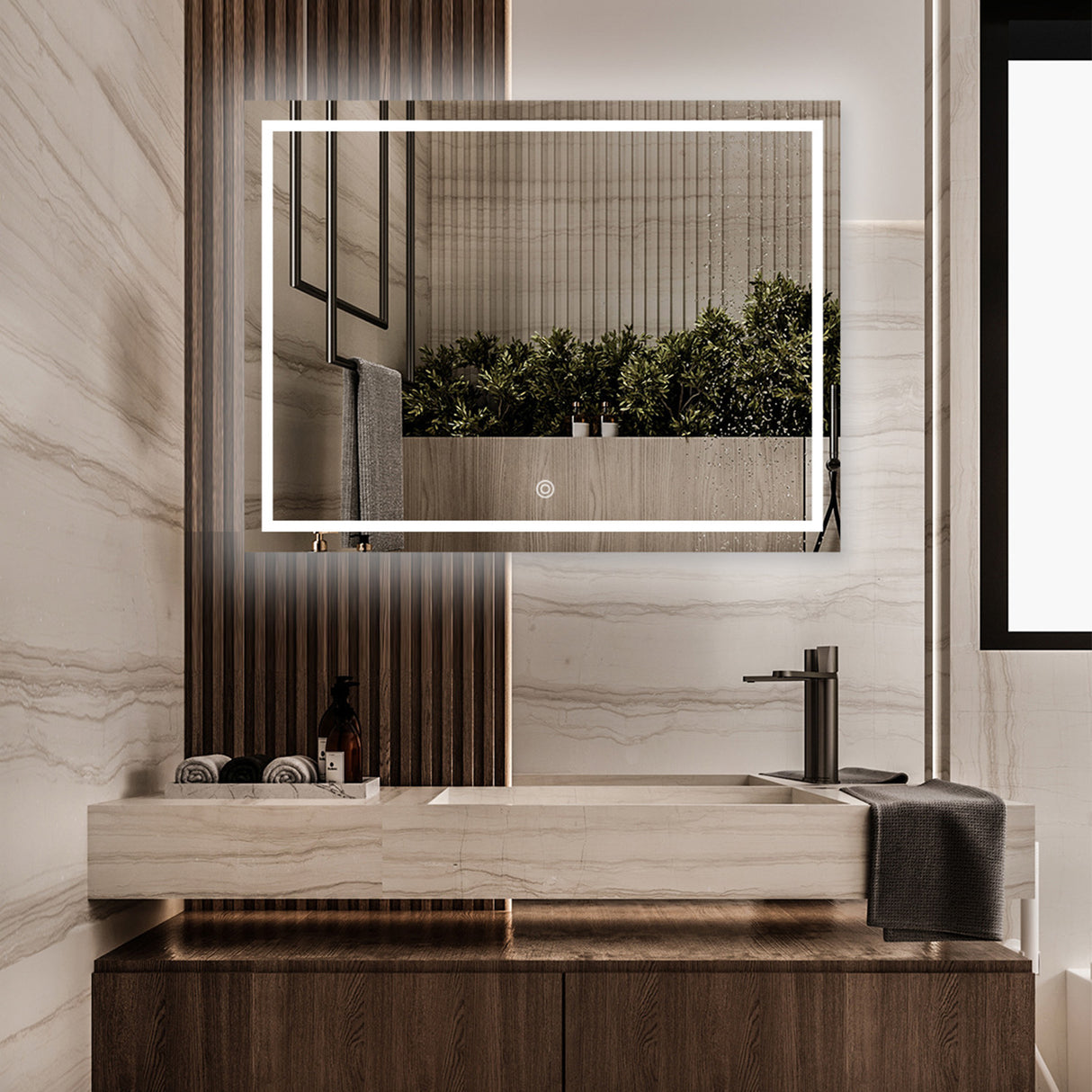 Espejo Led Cuadrado Moderno 60x80cm Sin Marco - Espejos Decorativos | Bylmo