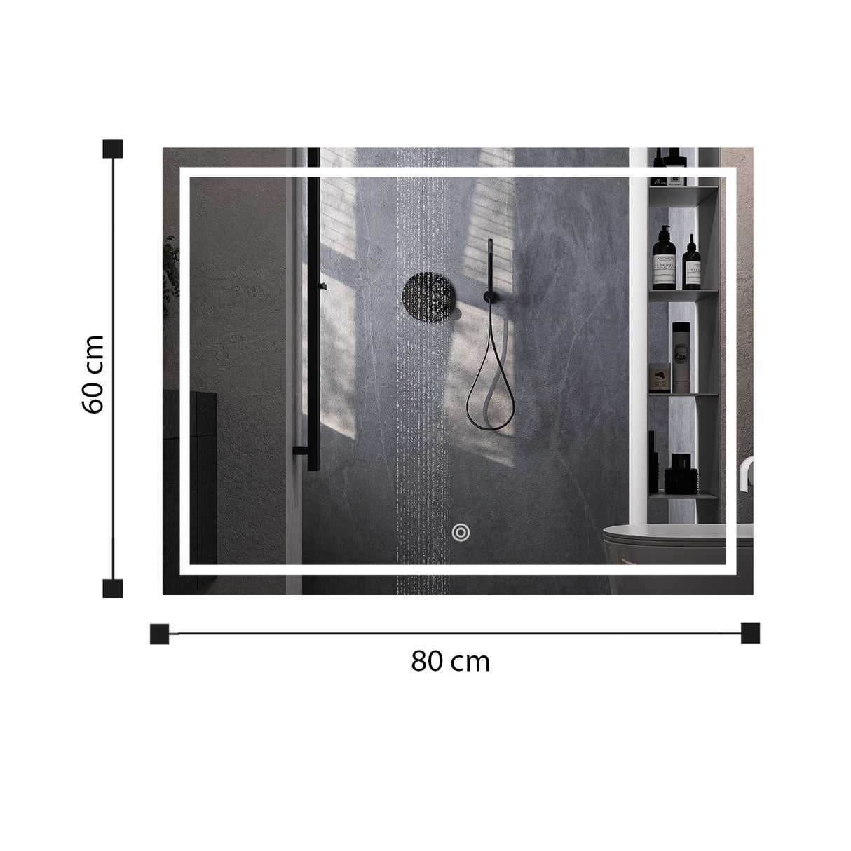 Espejo Led Cuadrado Moderno 60x80cm Sin Marco - Espejos Decorativos | Bylmo