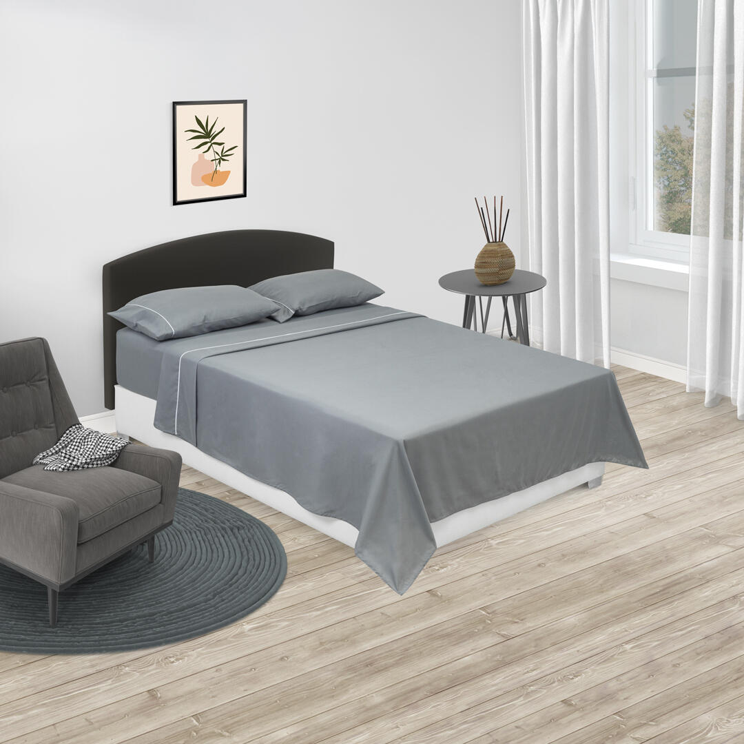 Juego de Sabanas Basic Gris Oscuro para Cama Doble 140 X 190 Cm Fondo Entero - Sabanas | Bylmo