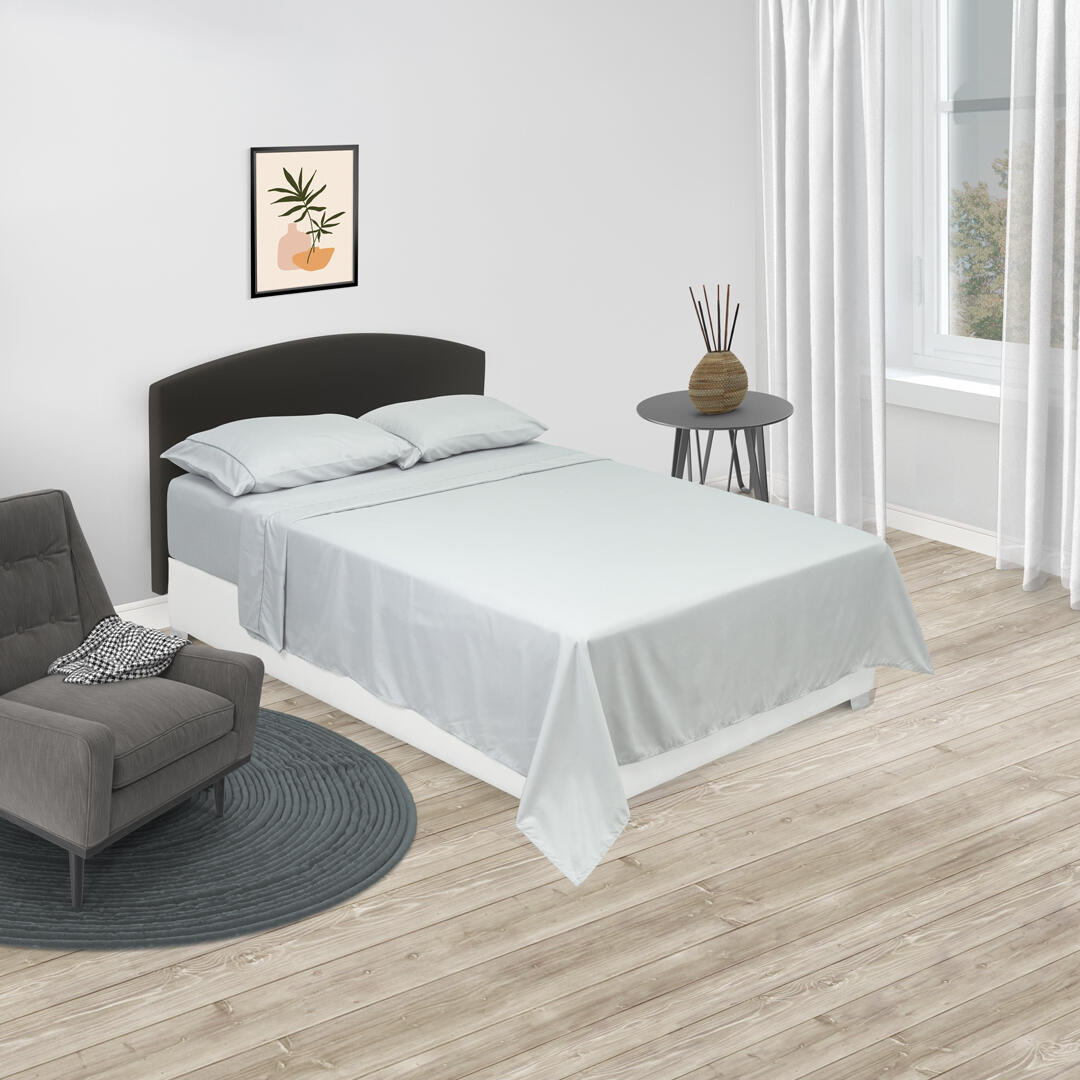 Juego de Sabanas Basic Gris Claro para Cama Doble 140 X 190 Cm Fondo Entero - Sabanas | Bylmo