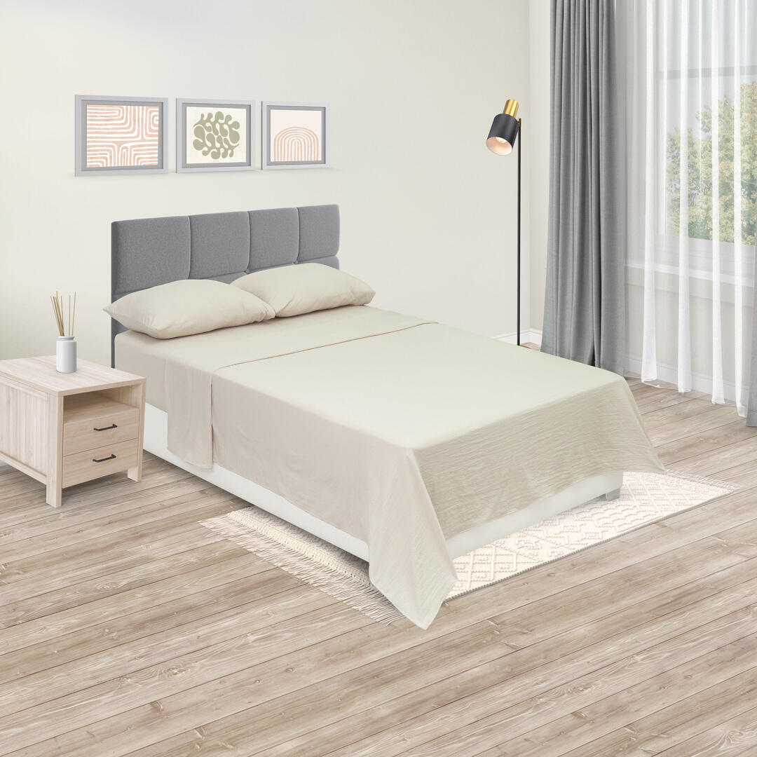 Juego de Sabanas Cotton Sense Marron Claro para Cama Doble 140 X 190 Cm Fondo Entero - Sabanas | Bylmo