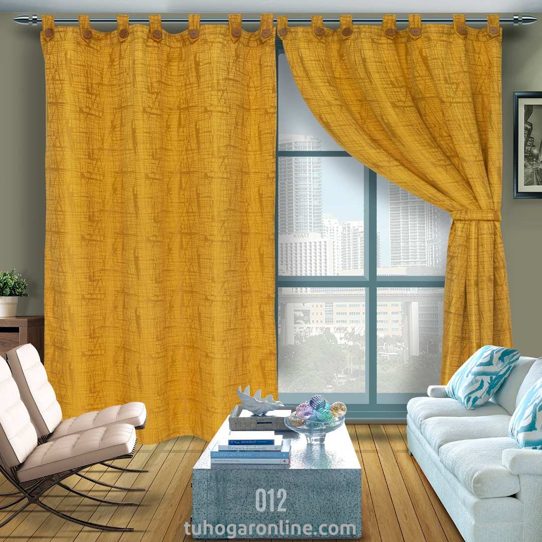 Cortina Yacar Dorado 265x215cm Horizontal Botón - Cortinas y Persianas | Bylmo