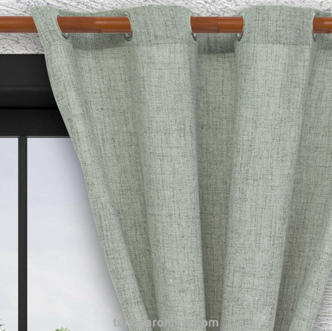 Cortina Arpillera Ancestral Cafe Claro 270x220cm Horizontal Argolla - Cortinas y Persianas | Bylmo