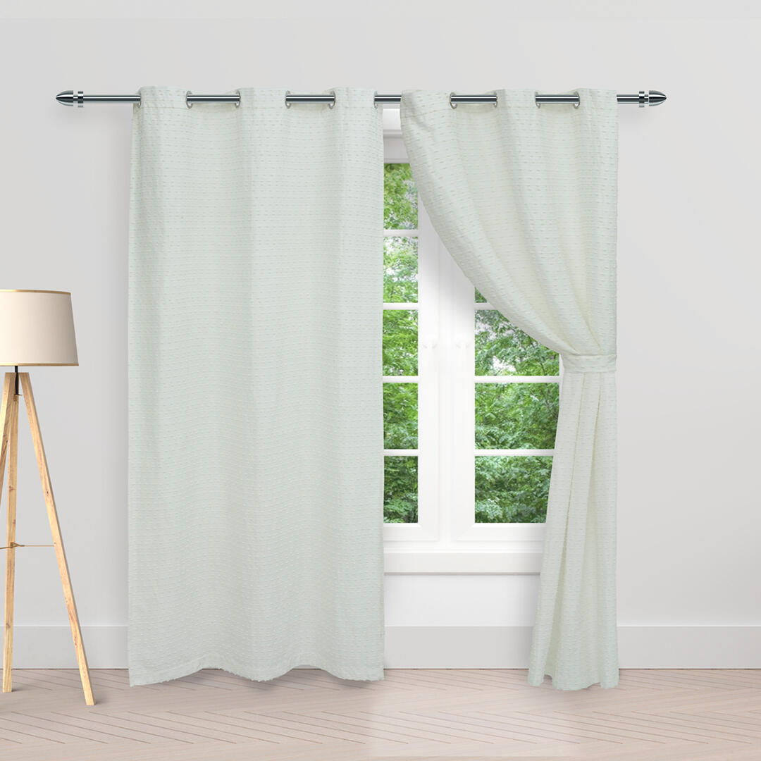 Cortina Macramé Blanco 270x220cm Horizontal Argolla - Cortinas y Persianas | Bylmo