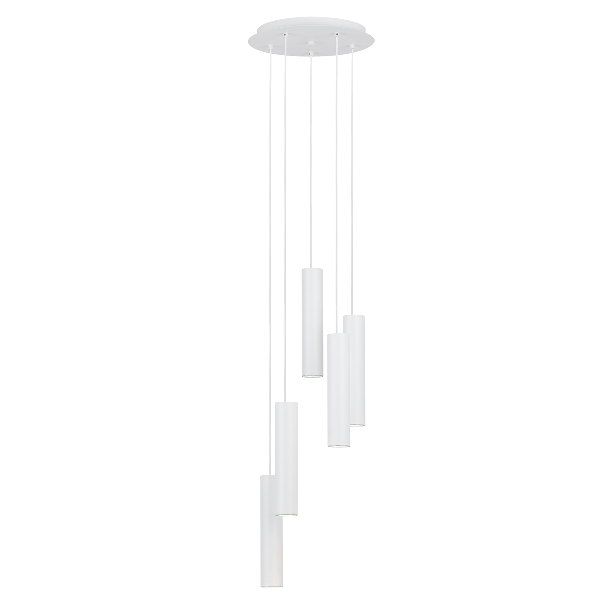 Lámpara Colgante Minimalista Blanco 5 Luces Ajustable LED 35x35x150cm - Iluminacion | Bylmo