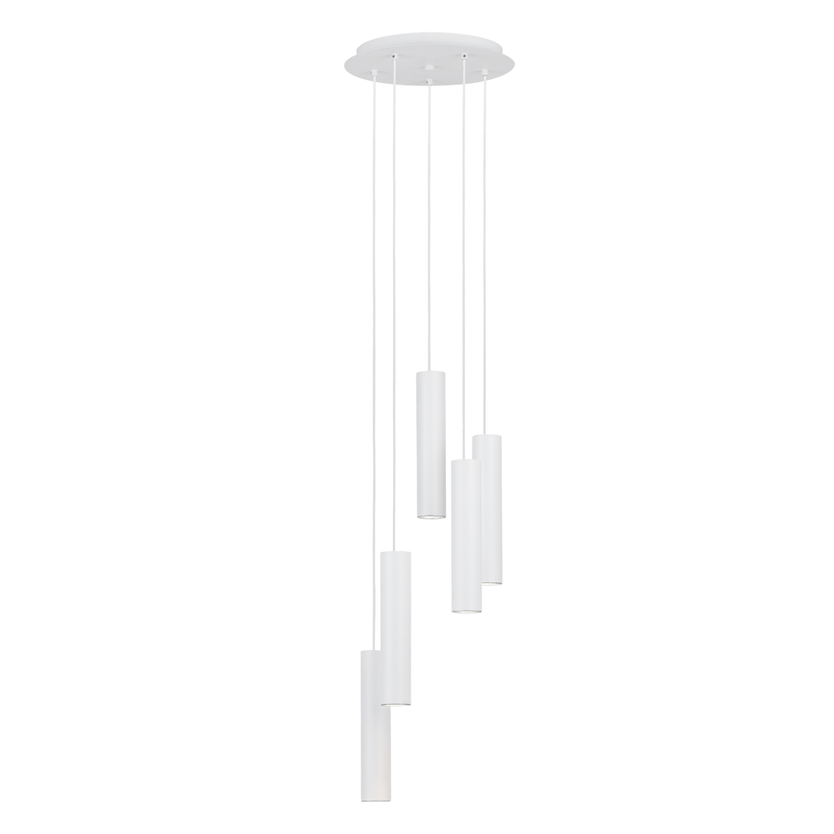 Lámpara Colgante Minimalista Blanco 5 Luces Ajustable LED 35x35x150cm - Iluminacion | Bylmo