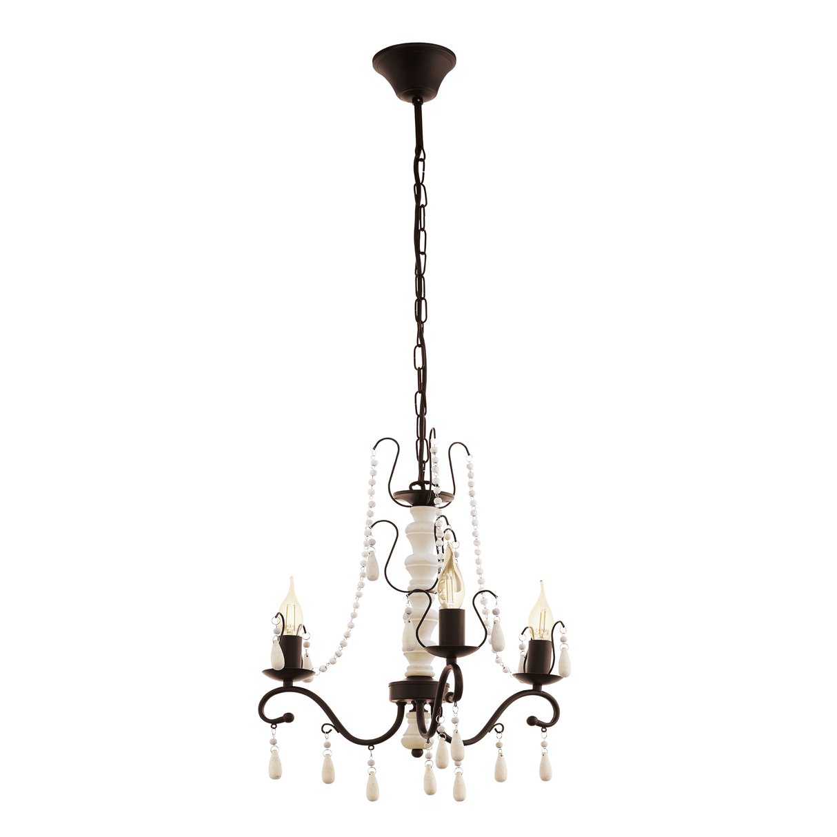 Lámpara Colgante Rústico 3 Luces Café Acero Ajustable 44x44x110cm - Iluminacion | Bylmo