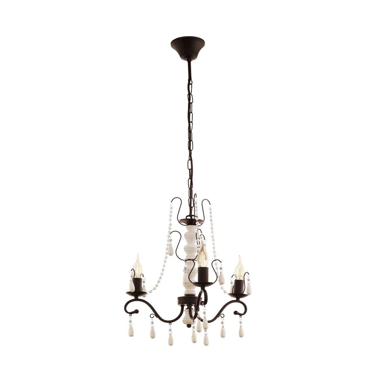 Lámpara Colgante Rústico 3 Luces Café Acero Ajustable 44x44x110cm - Iluminacion | Bylmo