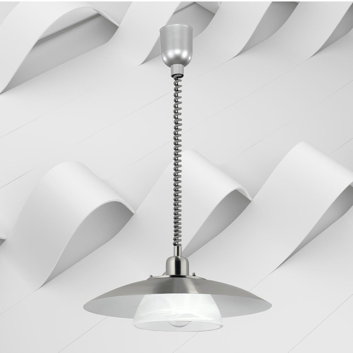 Lámpara Colgante Contemporáneo Gris ACERO Ajustable 1 Lámpara 36x36x110cm - Iluminacion | Bylmo