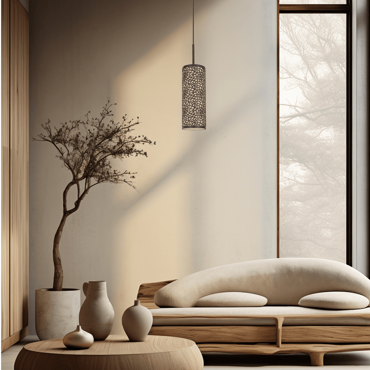 Lámpara Colgante Rústico de Acero 11x11x110cm Café Ajustable - Iluminacion | Bylmo