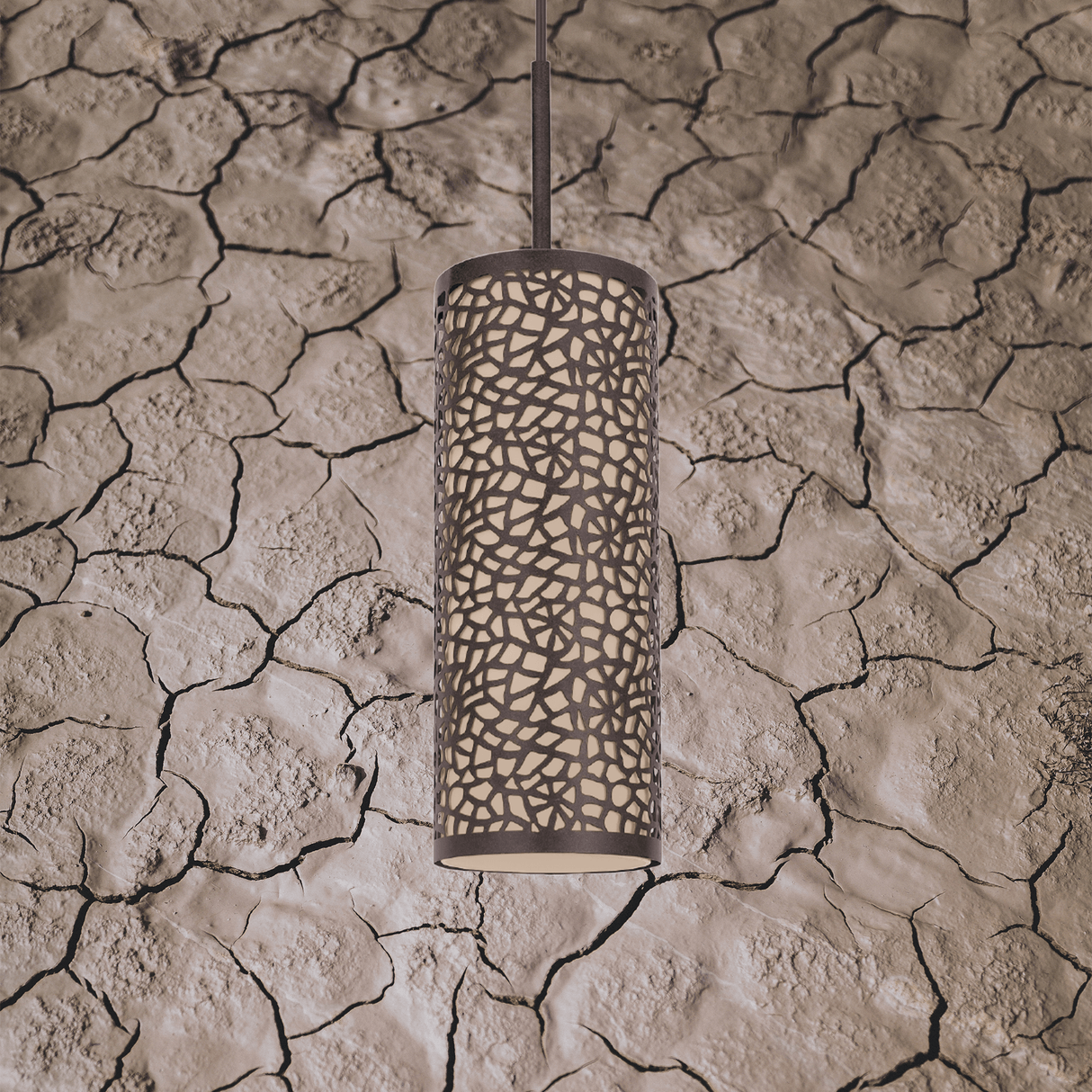 Lámpara Colgante Rústico de Acero 11x11x110cm Café Ajustable - Iluminacion | Bylmo