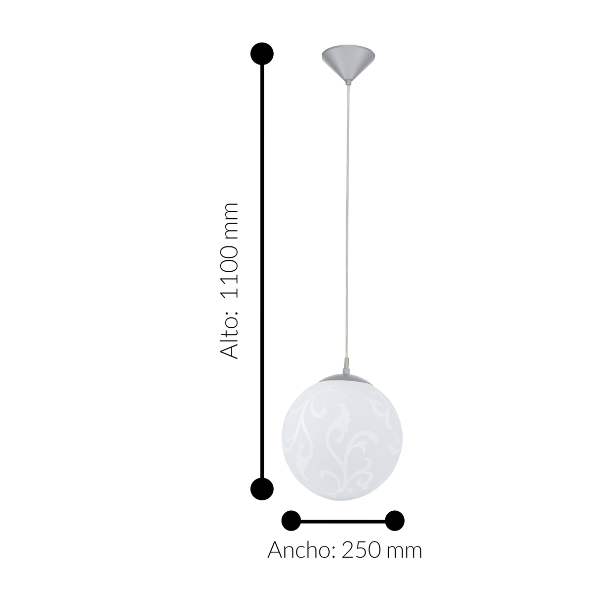 Lámpara Colgante Contemporáneo Gris Acero 1 Luz Ajustable 25x25x110 cm - Iluminacion | Bylmo