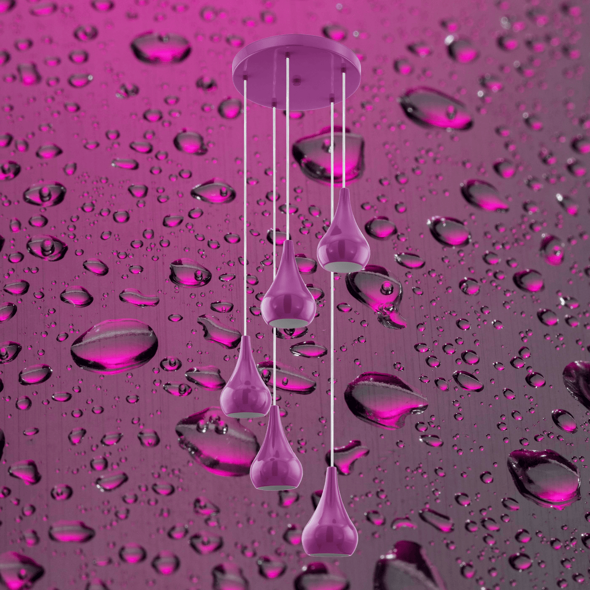 Lámpara Colgante Moderno Morado Cerámica 35x35x110cm 1.8kg - Iluminacion | Bylmo