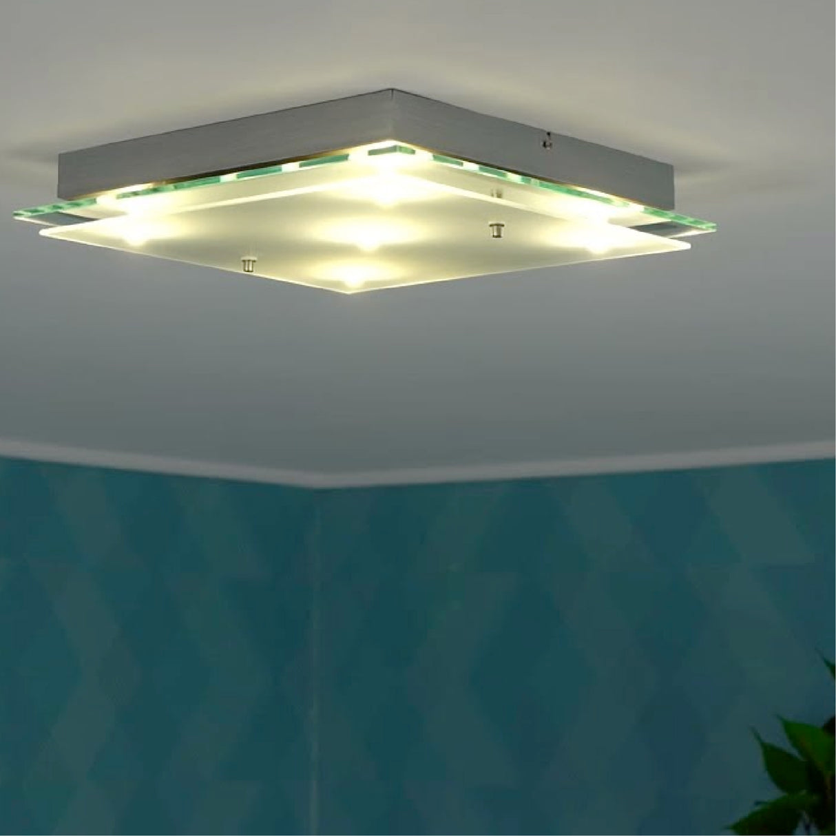 Lámpara de Pared Contemporáneo 38x38 Gris Acero LED 2600 Lumens - Iluminacion | Bylmo