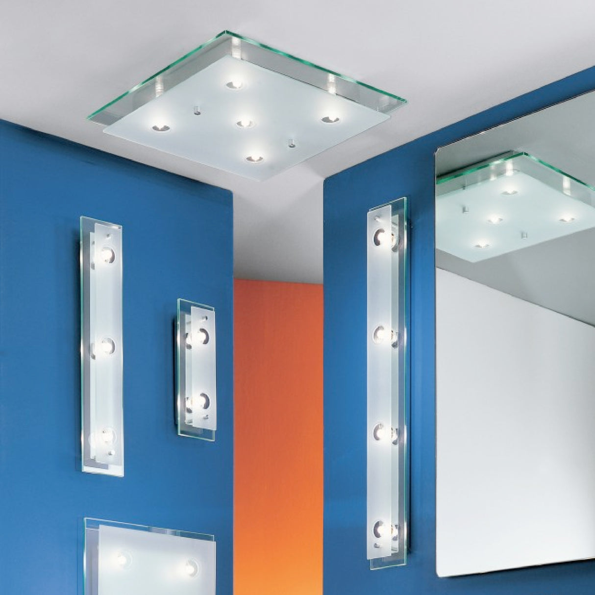 Lámpara de Pared Contemporáneo 38x38 Gris Acero LED 2600 Lumens - Iluminacion | Bylmo