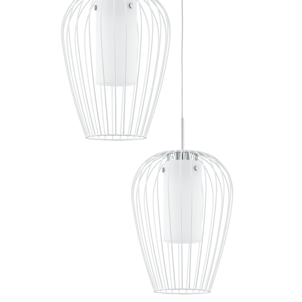 Lámpara Colgante Minimalista 38x38 Blanco Ajustable 110V LED 3 Luces - Iluminacion | Bylmo