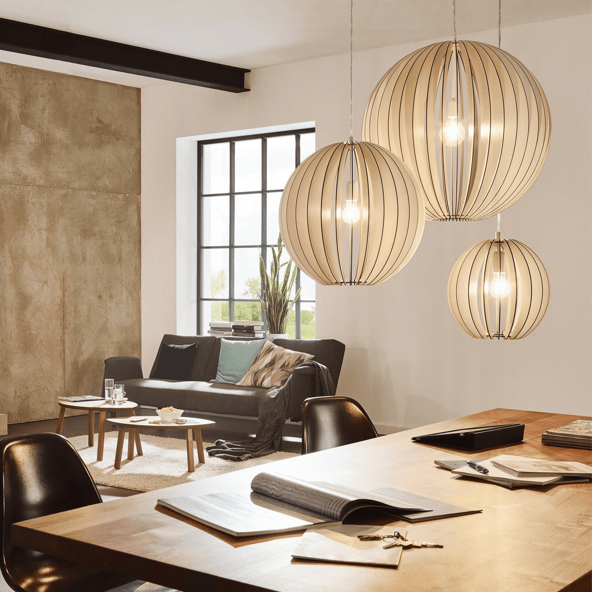 Lámpara Colgante Rústico Blanco 1 Luz Ajustable para Ambiente - Iluminacion | Bylmo