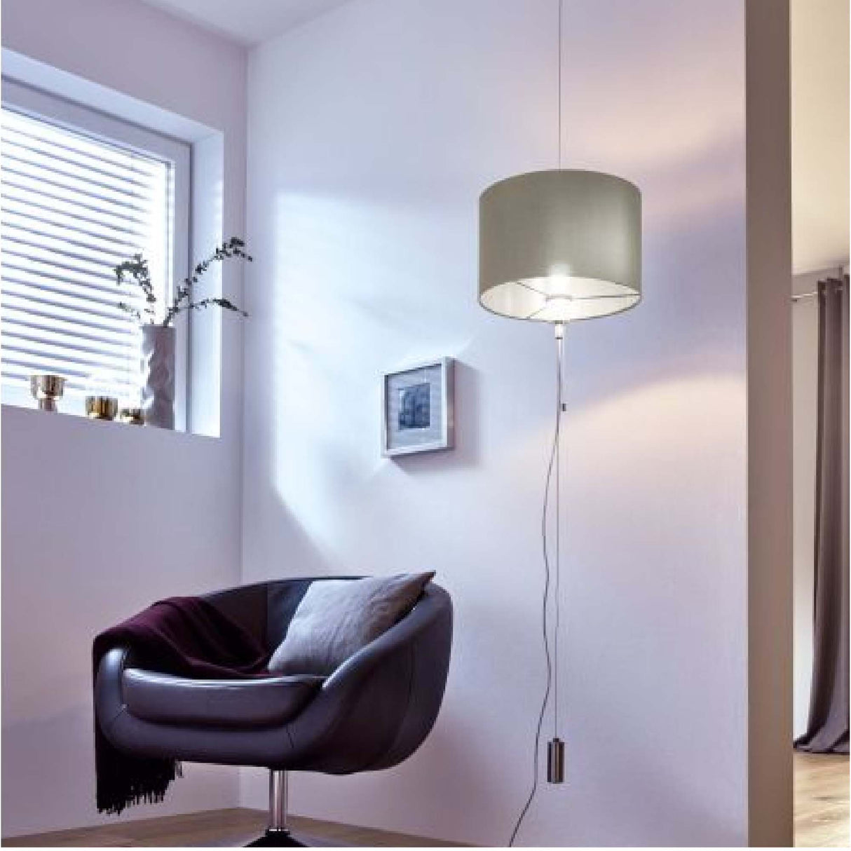 Lámpara Colgante Contemporáneo Gris Acero 35x35x150cm Ajustable LED 1100 Lúmenes 160 IP20 - Iluminacion | Bylmo