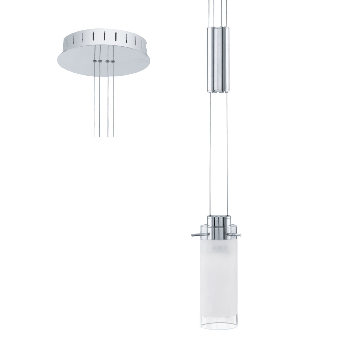 Lámpara Colgante Moderno Gris Acero Ajustable 10x66x110cm - Iluminacion | Bylmo