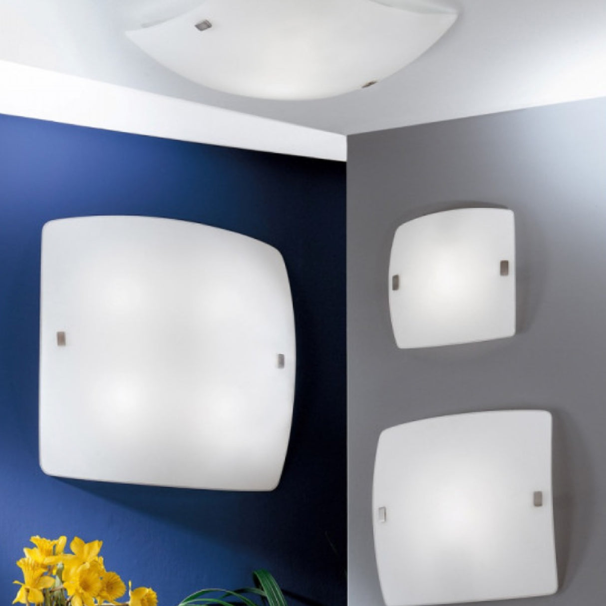 Lámpara de Pared Contemporáneo 24x24 Blanco Acero 1 Luz 1100 Lúmenes - Iluminacion | Bylmo