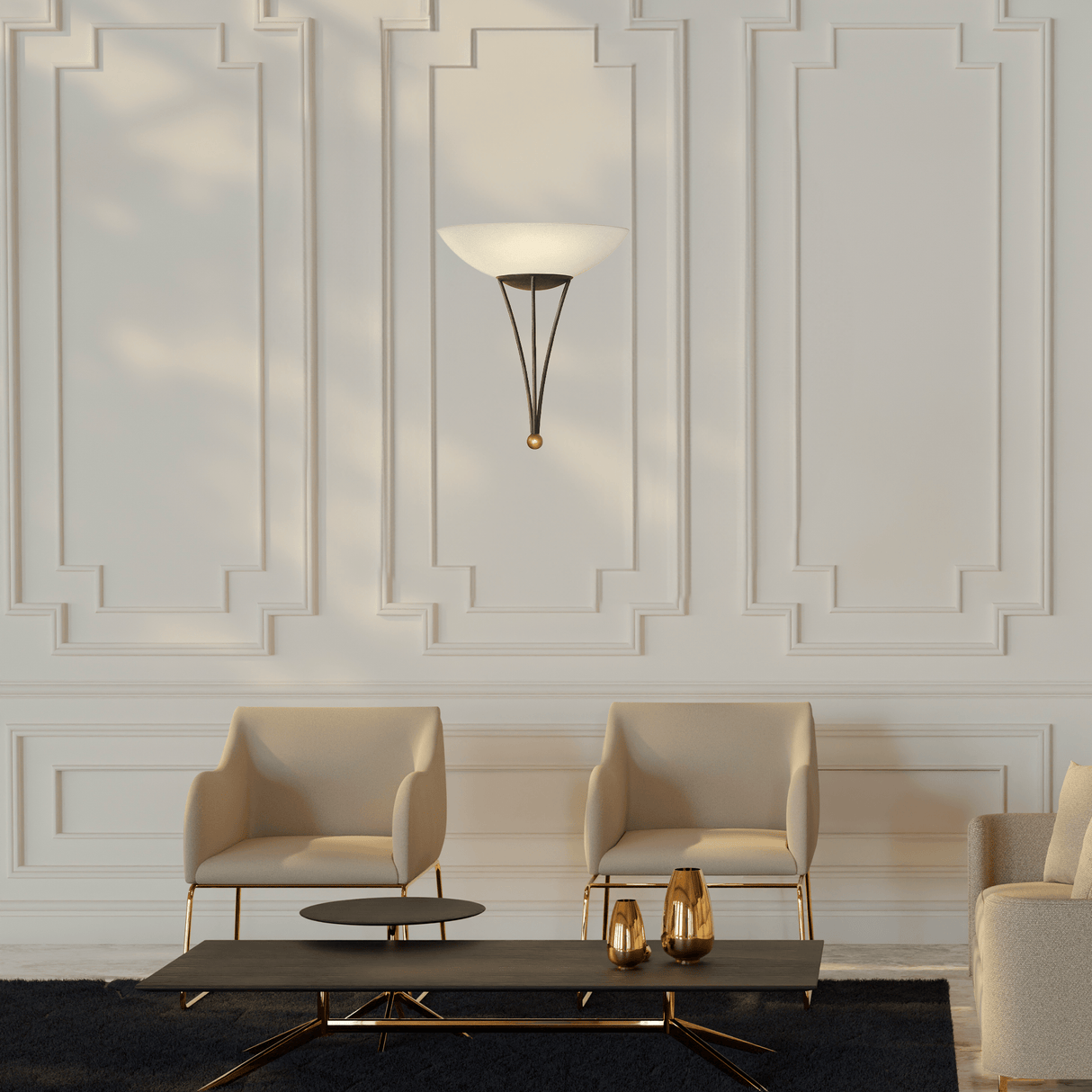 Lámpara de Pared Clásico 1 Luz 30x8x32 Café Acero IP20 - Iluminacion | Bylmo