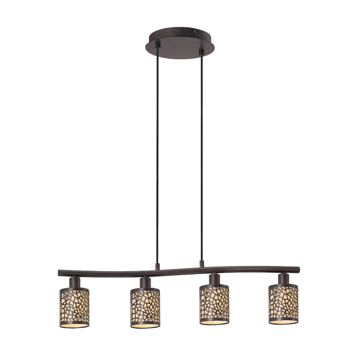 Lámpara Colgante Rústico ACERO 10x68x110cm Café Ajustable IP20 4 Luces - Iluminacion | Bylmo