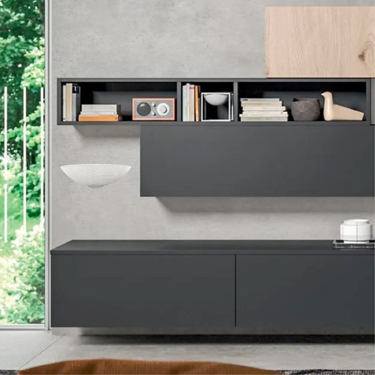 Lámpara de Pared Contemporáneo Gris 30x15x9cm Acero LED 1100 Lúmenes - Iluminacion | Bylmo