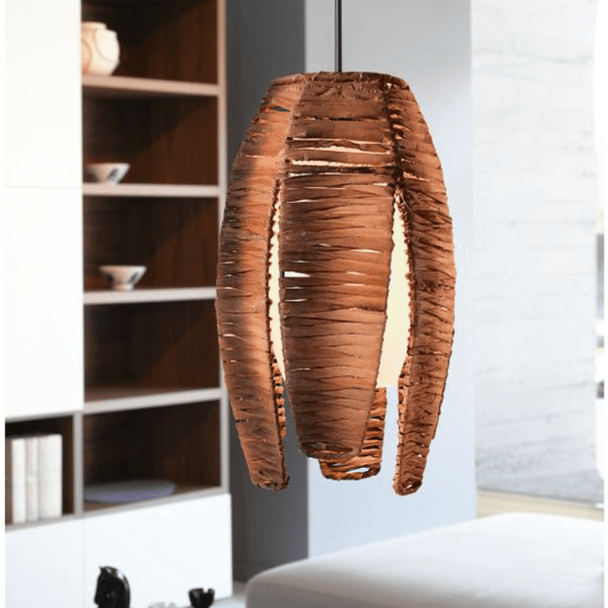 Lámpara Colgante Rústico 1 Luz Café Acero 19x10x110 Ambiente - Iluminacion | Bylmo