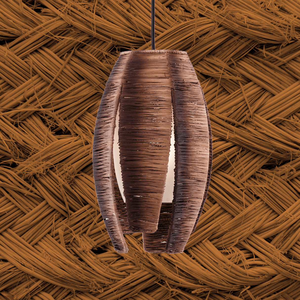 Lámpara Colgante Rústico 1 Luz Café Acero 19x10x110 Ambiente - Iluminacion | Bylmo