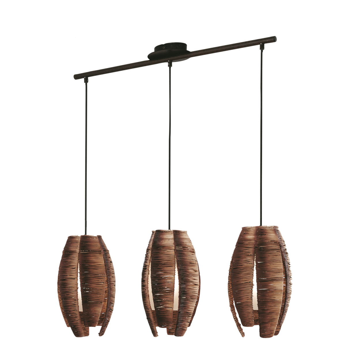 Lámpara Colgante Rústico 3 Luces Café Ajustable 1100 Lúmenes - Iluminacion | Bylmo