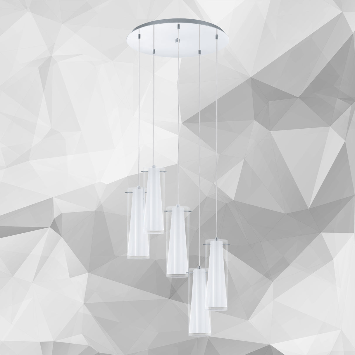 Lámpara Colgante Moderno Gris Acero 50x50x150cm Ambiente Ajustable - Iluminacion | Bylmo