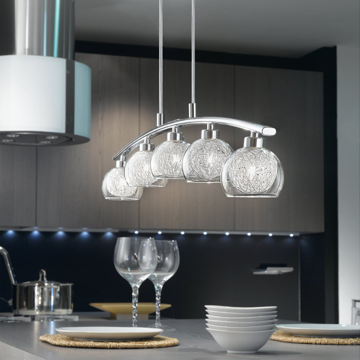 Lámpara Colgante Contemporáneo Gris Acero Ajustable 9x90x110 450 Lúmenes - Iluminacion | Bylmo