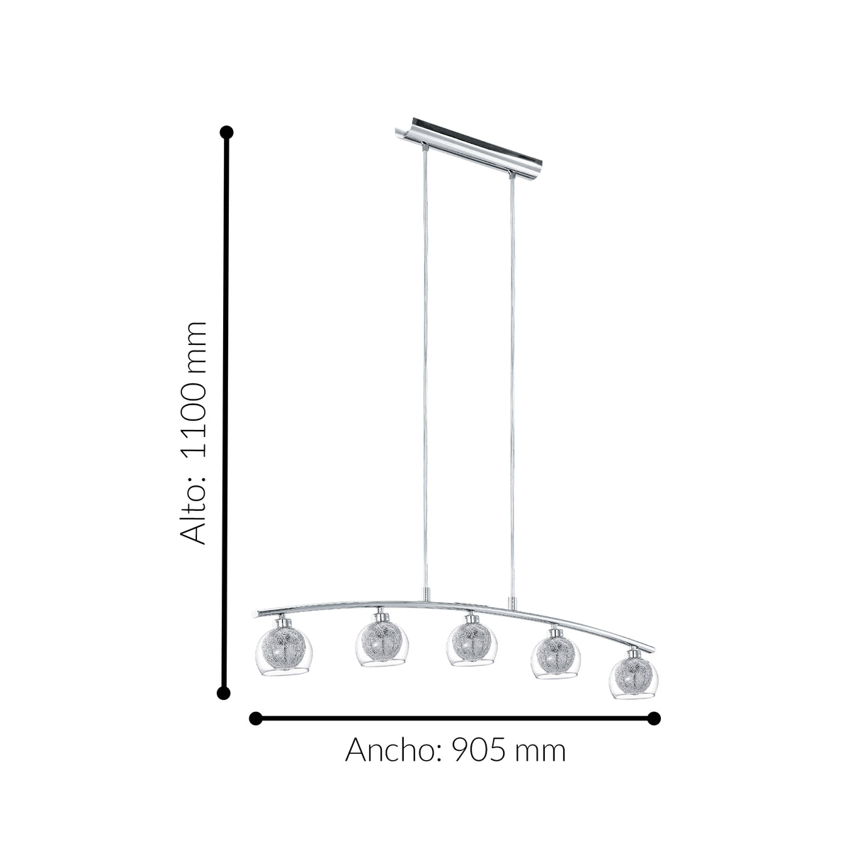 Lámpara Colgante Contemporáneo Gris Acero Ajustable 9x90x110 450 Lúmenes - Iluminacion | Bylmo