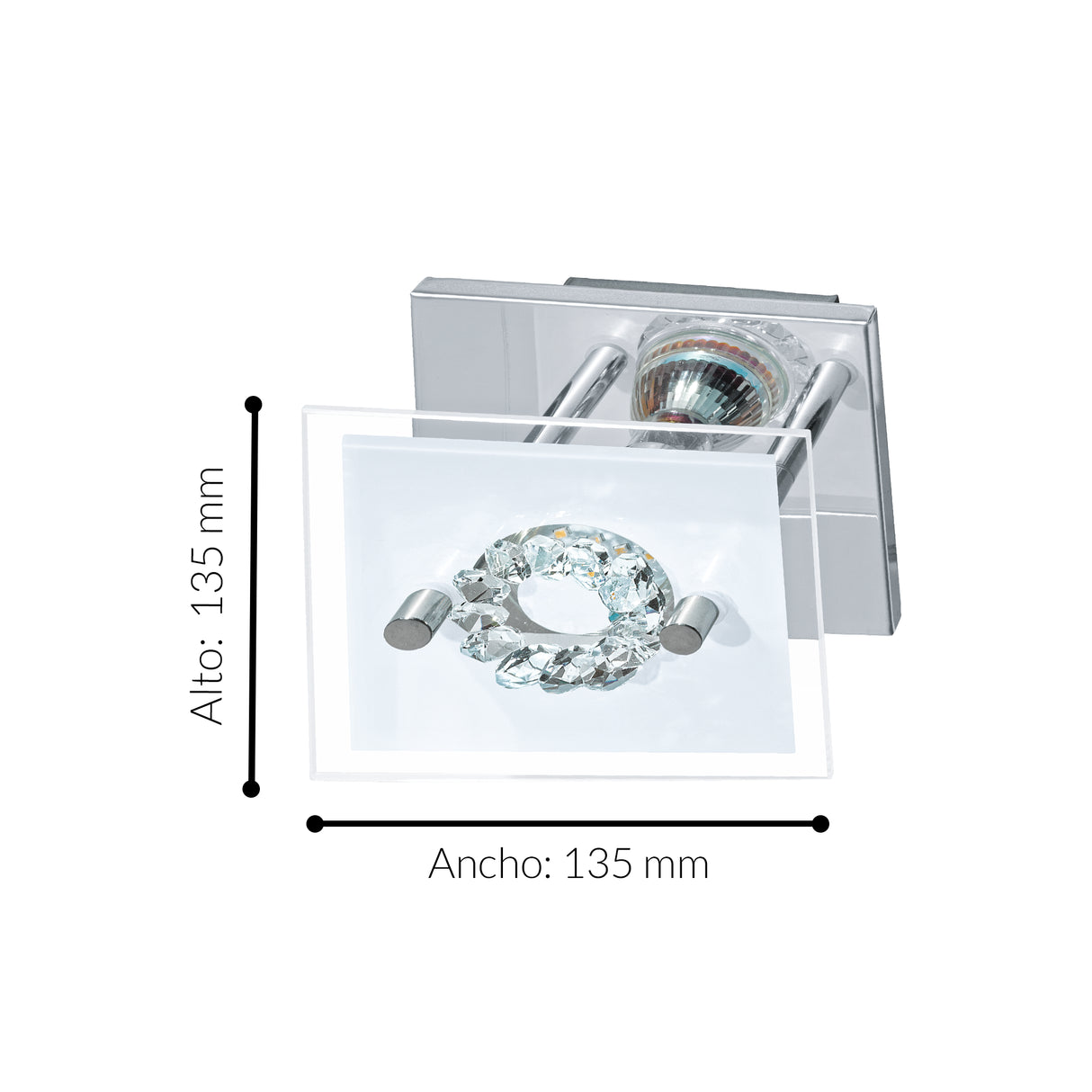 Lámpara Moderno Gris Acero 1 Luz 13x13x8 cm Diseño Único LED 450 Lúmenes - Iluminacion | Bylmo