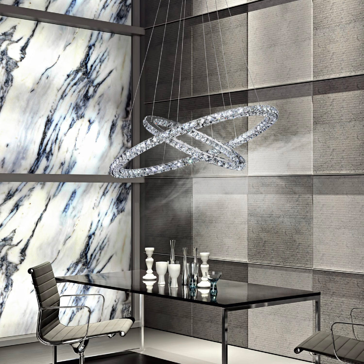 Lámpara Colgante Moderno Gris Acero 2 Luces Ajustable LED 67x90x150cm - Iluminacion | Bylmo