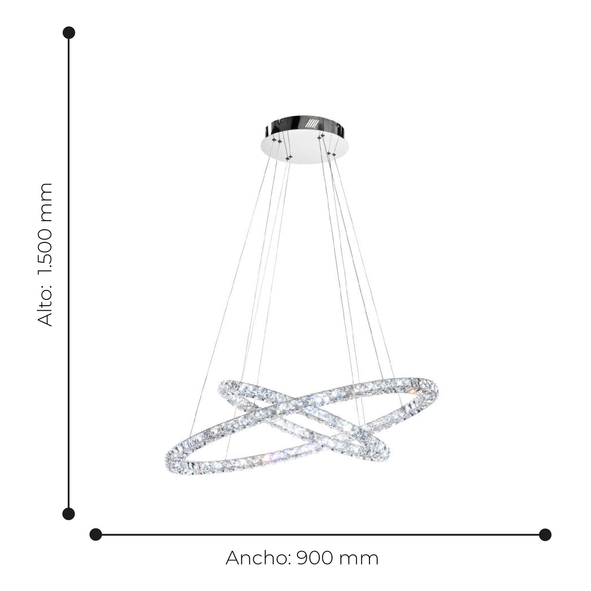 Lámpara Colgante Moderno Gris Acero 2 Luces Ajustable LED 67x90x150cm - Iluminacion | Bylmo