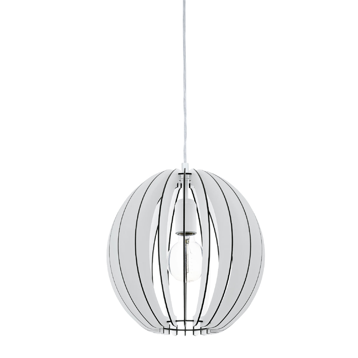 Lámpara Colgante Rústico Blanco 30x30x130cm Madera Ajustable - Iluminacion | Bylmo