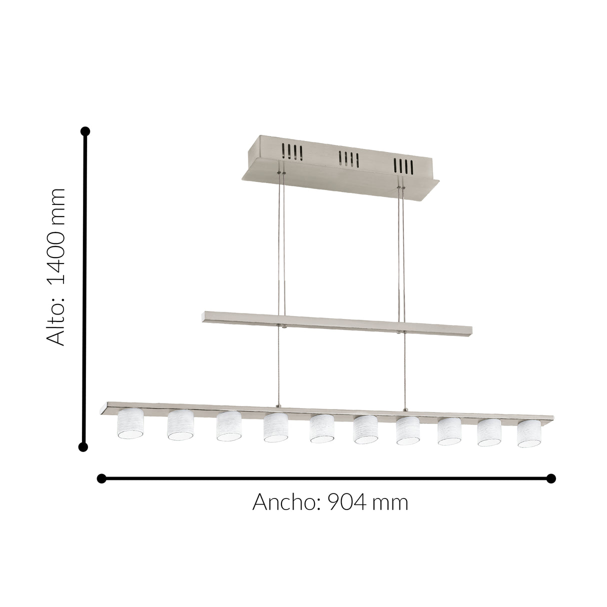 Lámpara Colgante Contemporáneo Gris Acero Ajustable 12x90x140cm - Iluminacion | Bylmo
