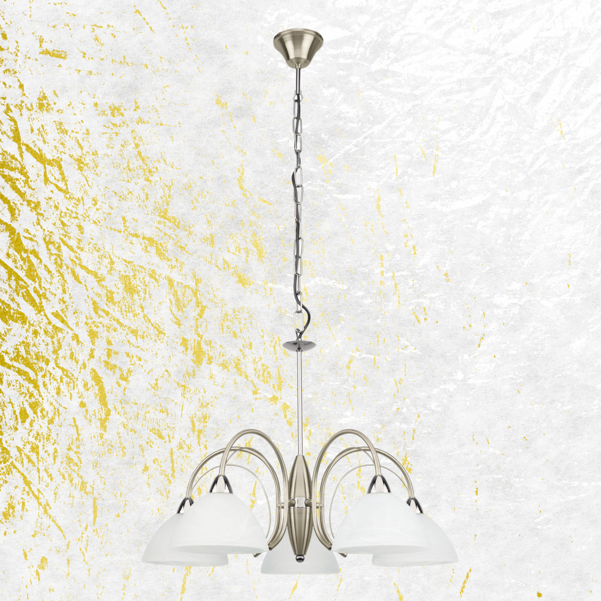 Lámpara Colgante Clásico 5 Luces Dorado Ajustable 63x110cm - Iluminacion | Bylmo