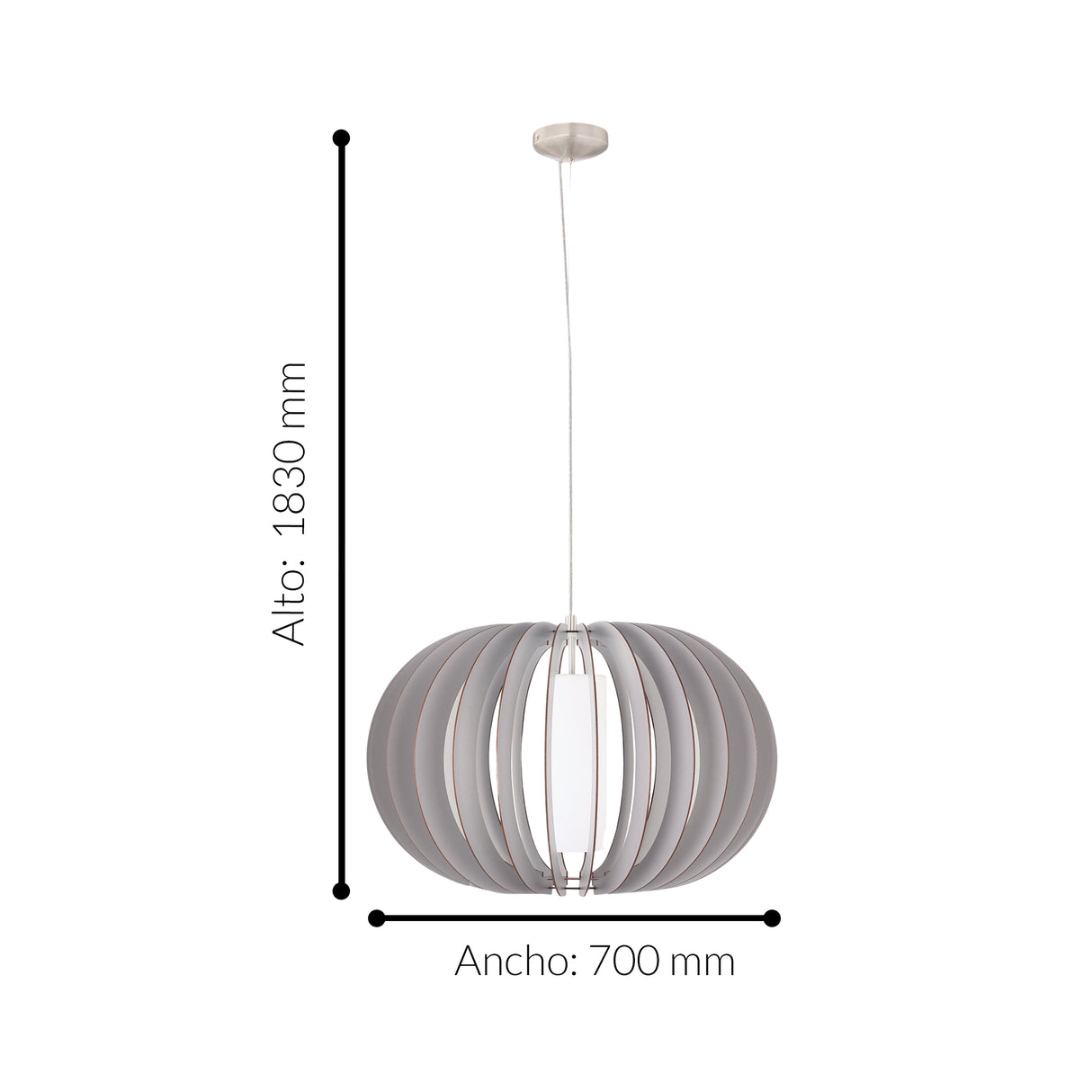 Lámpara Colgante Rústico Gris 70x70x183cm Ajustable - Iluminacion | Bylmo