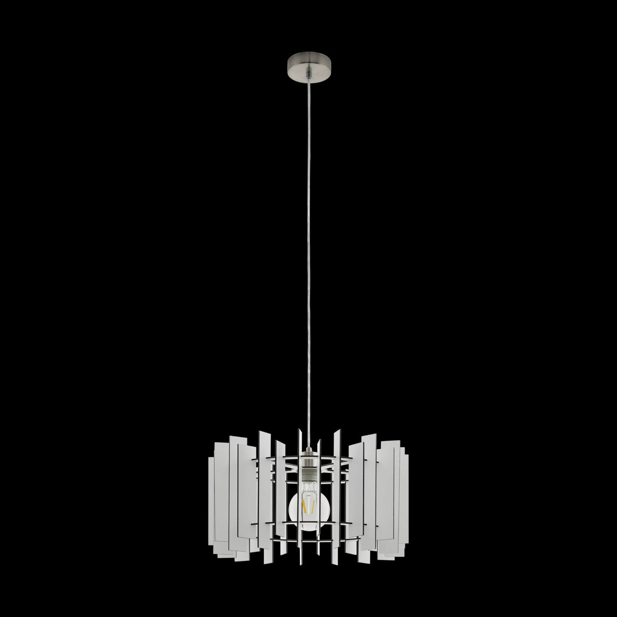 Lámpara Colgante Rústico 44x44x110 Blanco Madera - Iluminacion | Bylmo